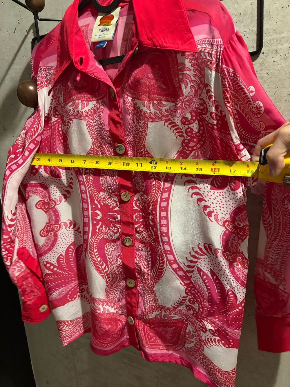 Farm Rio x Anthropologie Red & White Paisley Printed Button Blouse - Picture 8 of 8